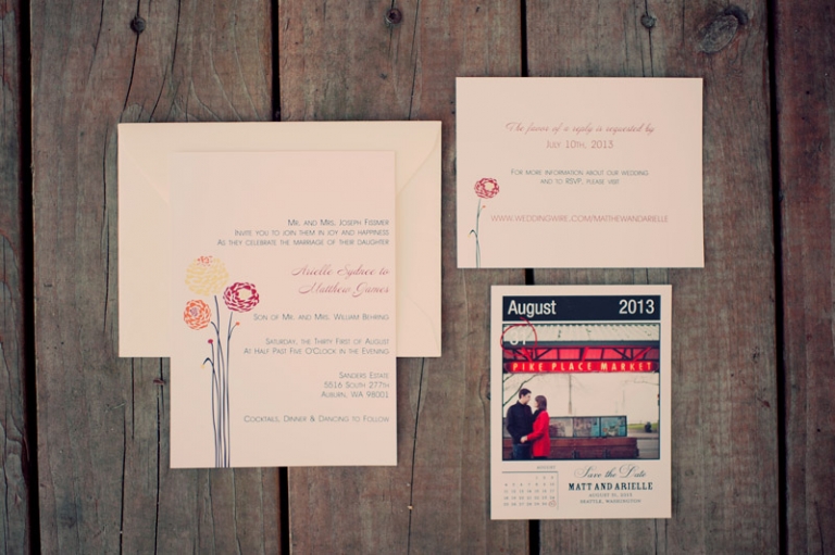 colorful modern wedding invitations // joyeuse photography