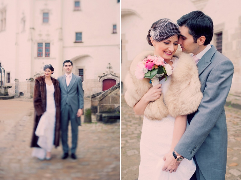 vintage bride and groom france  //  joyeuse photography