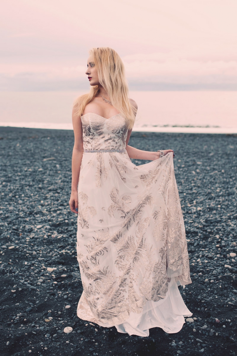 white and gold wedding dress joyeuse photography