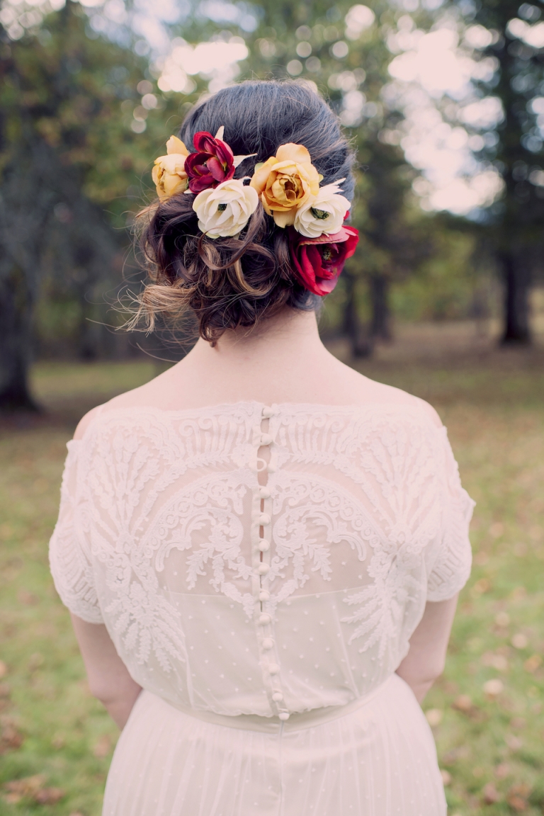 flower bridal updo joyeuse photography