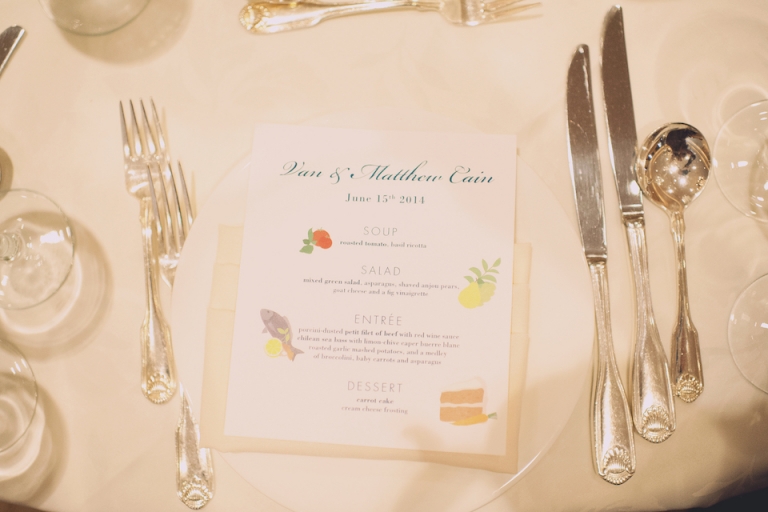 summer wedding menu joyeuse photography