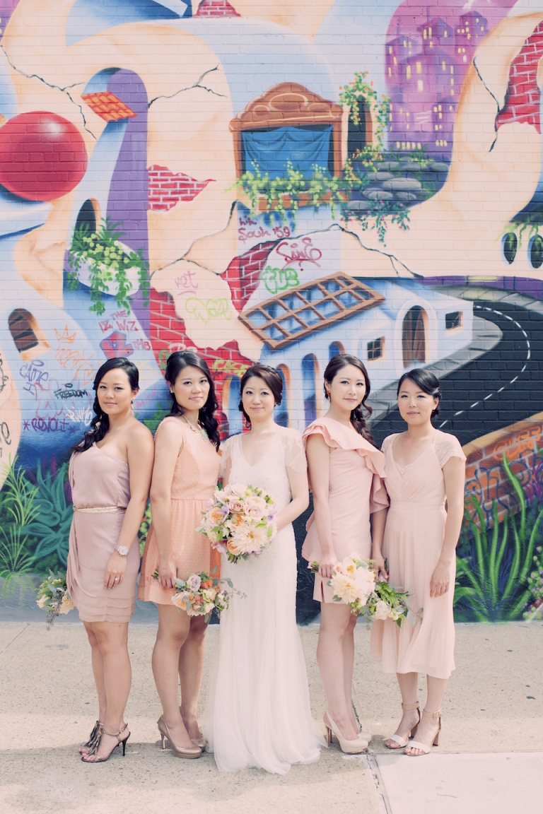 pink bridesmaid dresses joyeuse photography