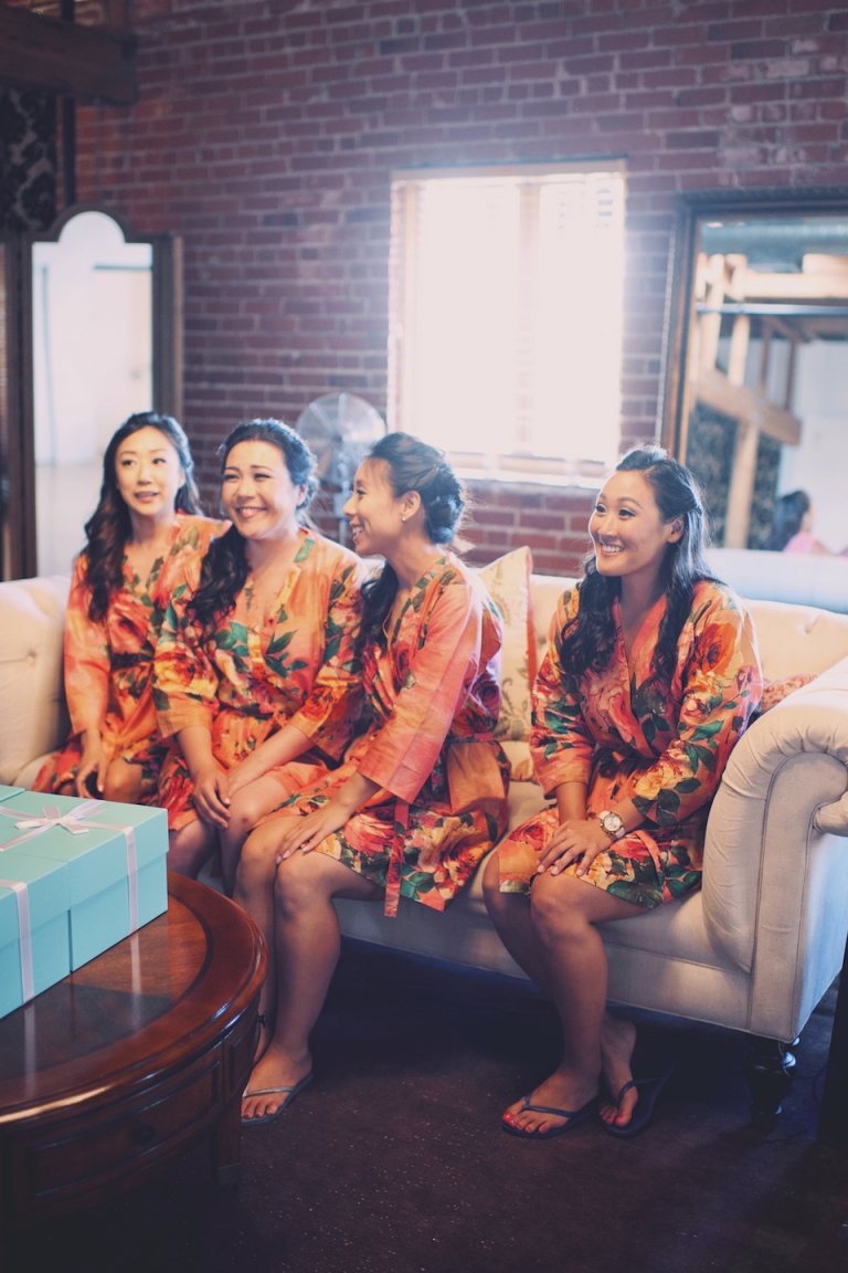 bridesmaids floral robes // joyeuse photography